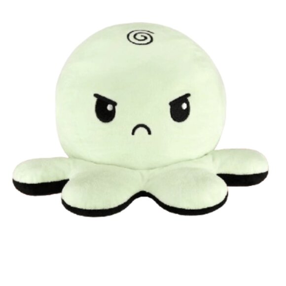 Big Reversible Octopus Plushie Green Glow in the Dark + Black Halloween Special - Picture 1 of 3